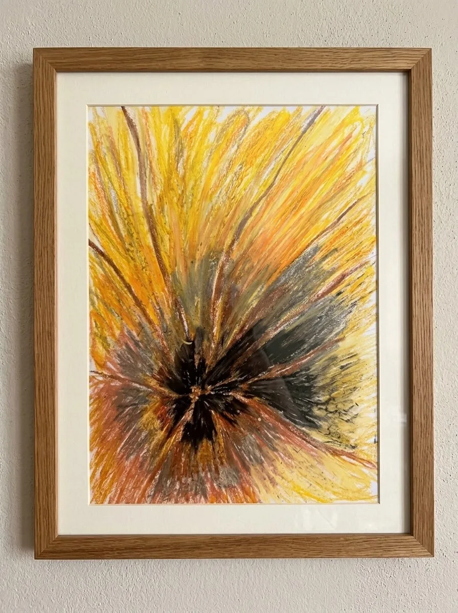 Gerbera, serbest resim çalışması