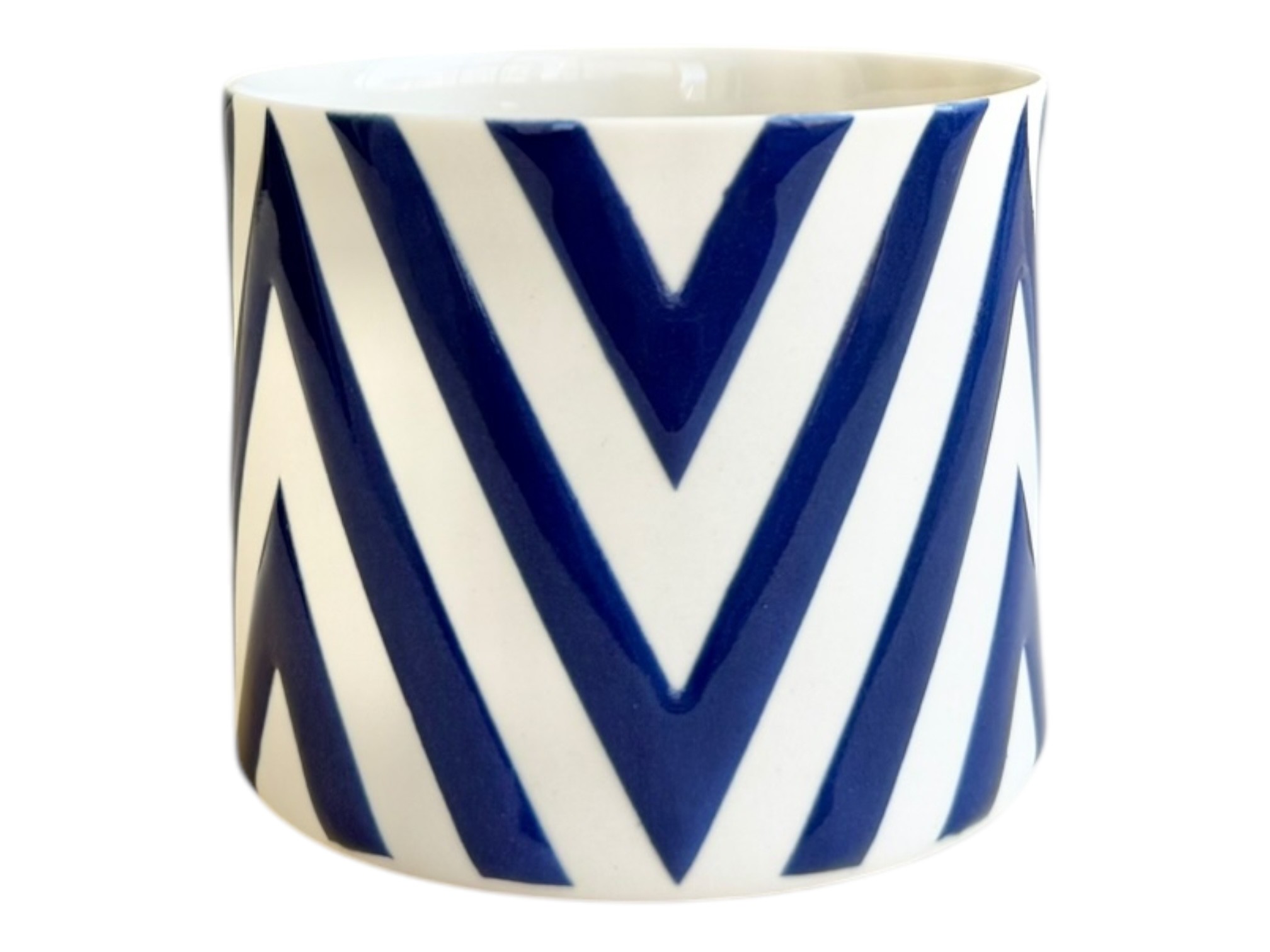 Zigzag-White/Navy Blue