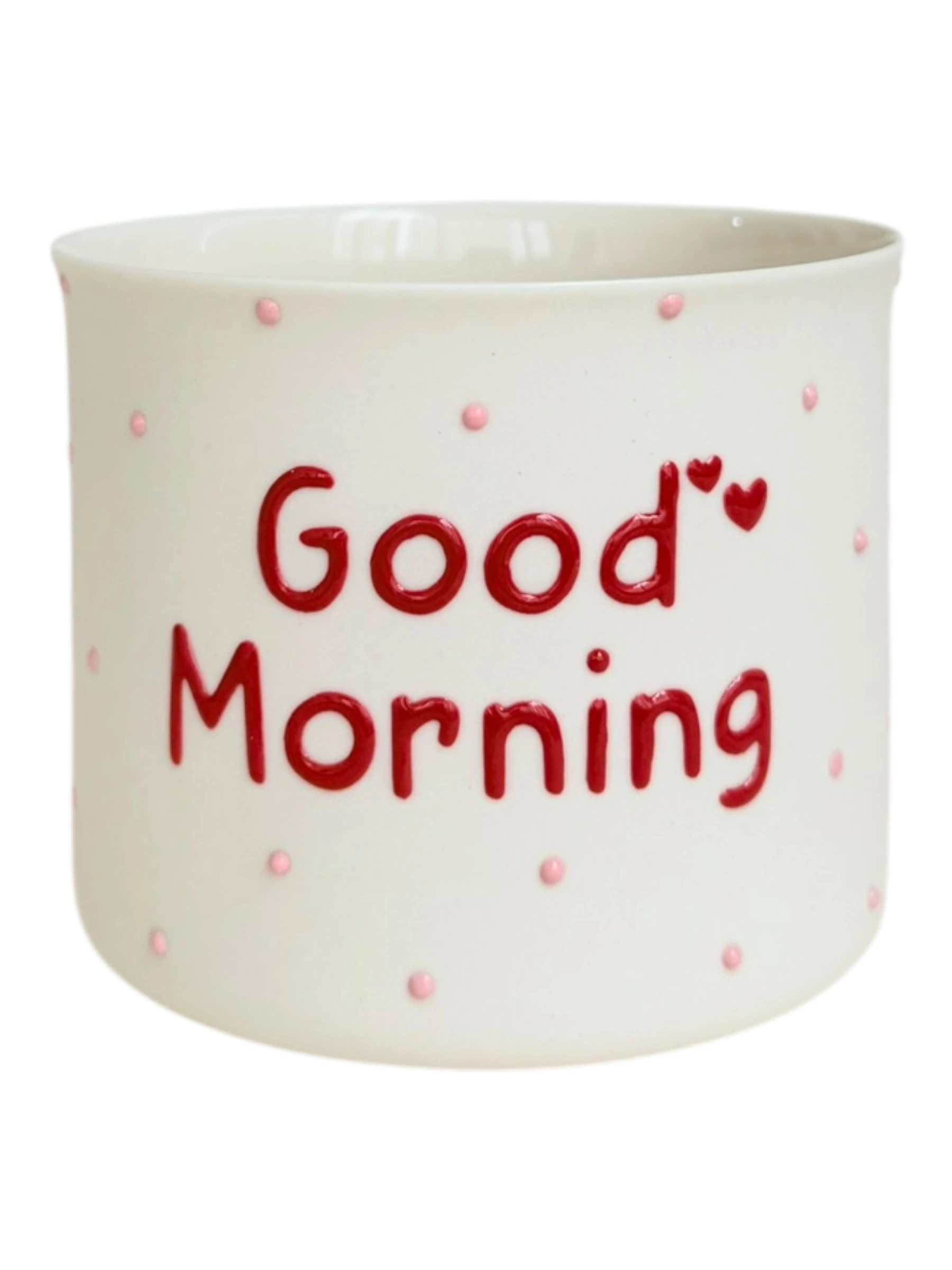 M-Good Morning White/Red  | Limoges Porselen Bardak 250 ml