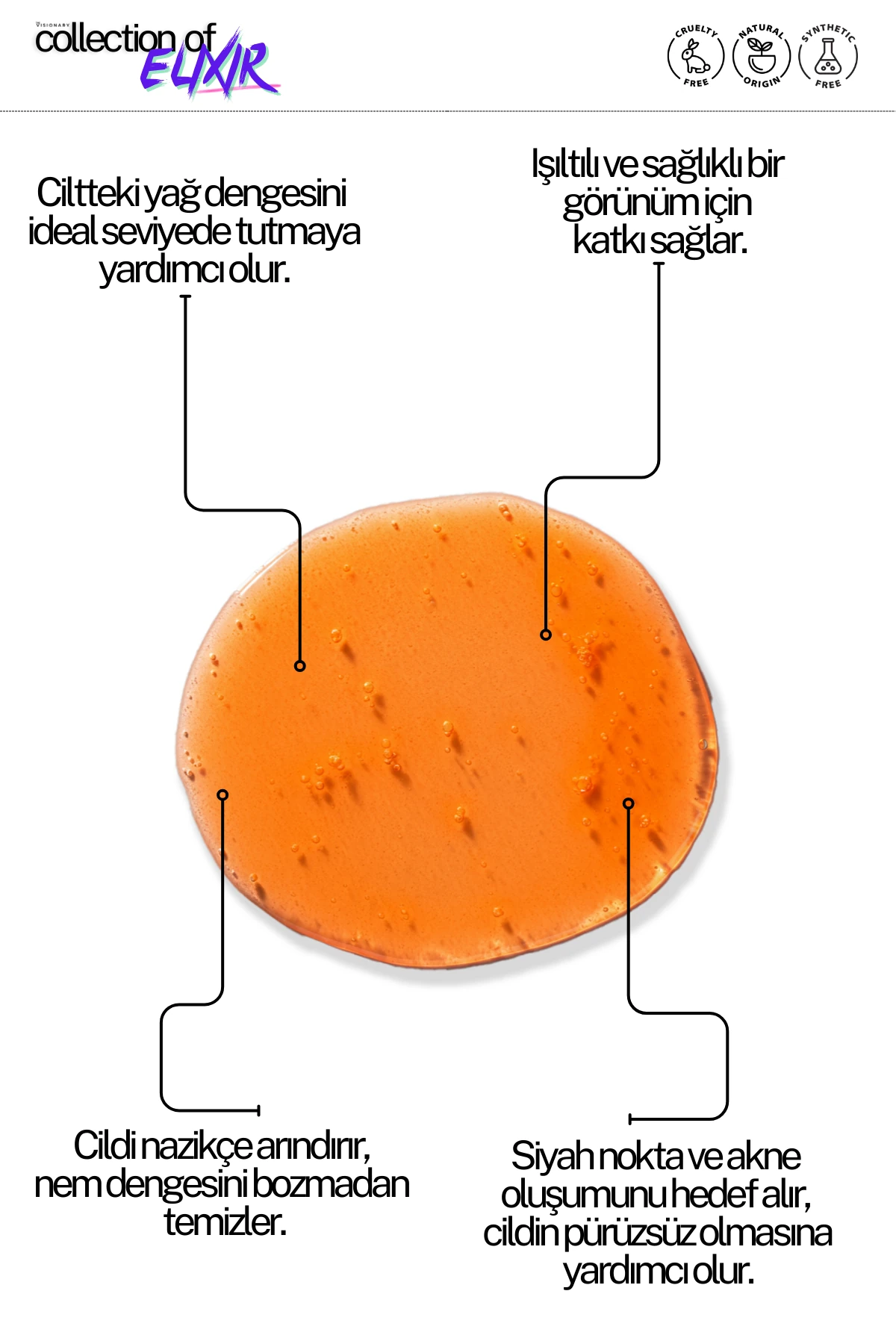 The Visionary Sivilce/Akne, Siyah Nokta Karşıtı, Arındırıcı Tüm Cilt Tipleri için Yüz Temizleme Jeli 200 mL