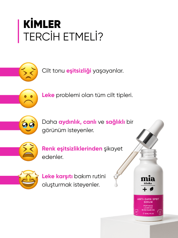mia klinika Leke Görünümü Karşıtı Ve Cilt Tonu Eşitlemeye Yardımcı Serum