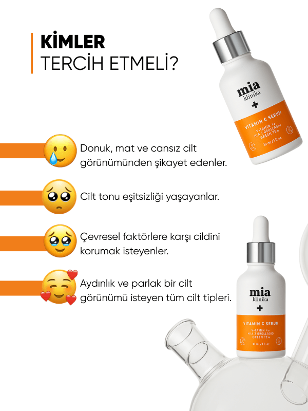 mia klinika Gözenek ve Siyah Nokta Gidermeye Yardımcı Aydınlatıcı C Vitamini Serumu