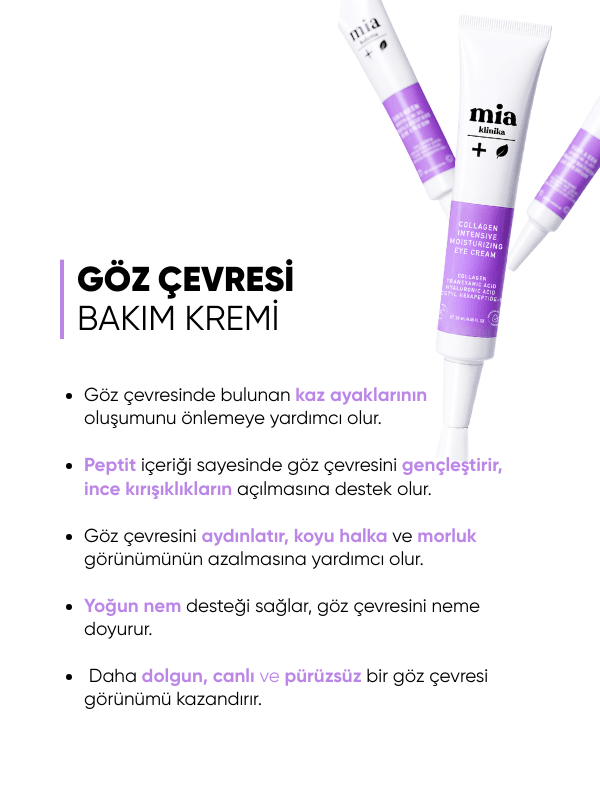 mia klinika Dark Spot, Wrinkle, and Puffiness Care Eye Cream with Collagen and Peptides