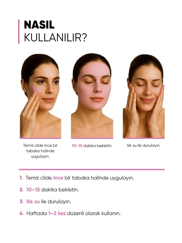 mia klinika Bentonitli Pembe Kil Maskesi 15 ML