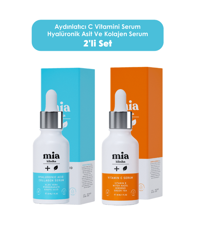 C Vitamini Serum Hyalüronik Asit Ve Kolajen Serum 2'li Set