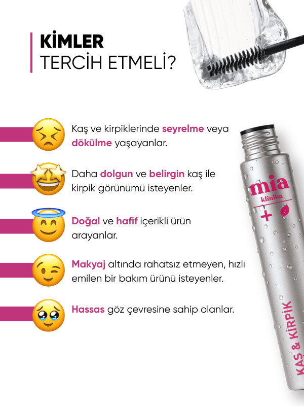 mia klinika Su Bazlı Güçlendirici Kaş Ve Kirpik Serumu