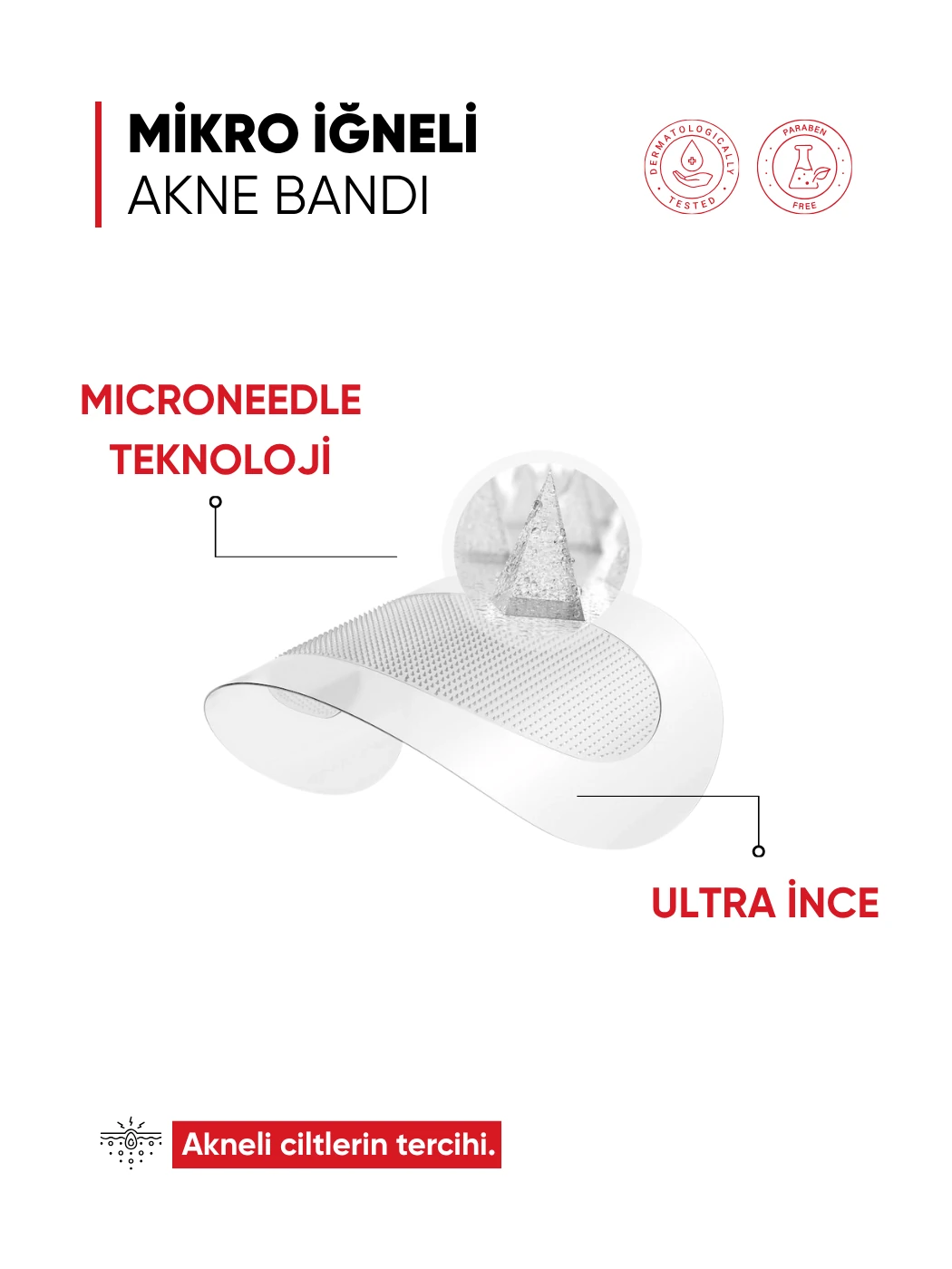 Mikro İğne Teknolojili Akne Bandı