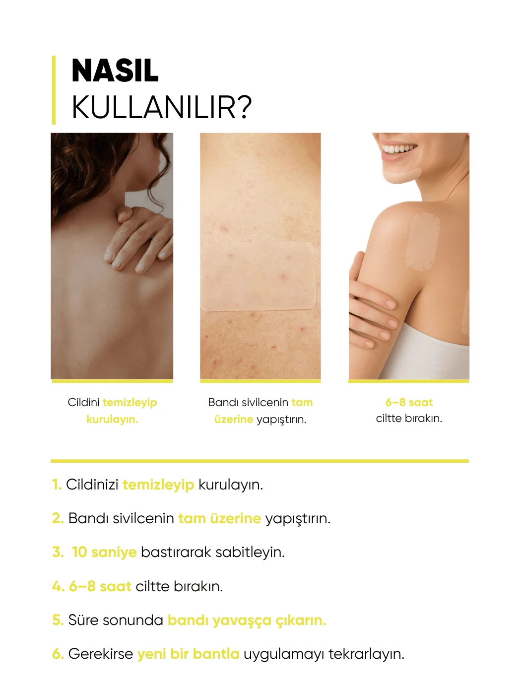 XL Yüz ve Vücut Akne Bandı