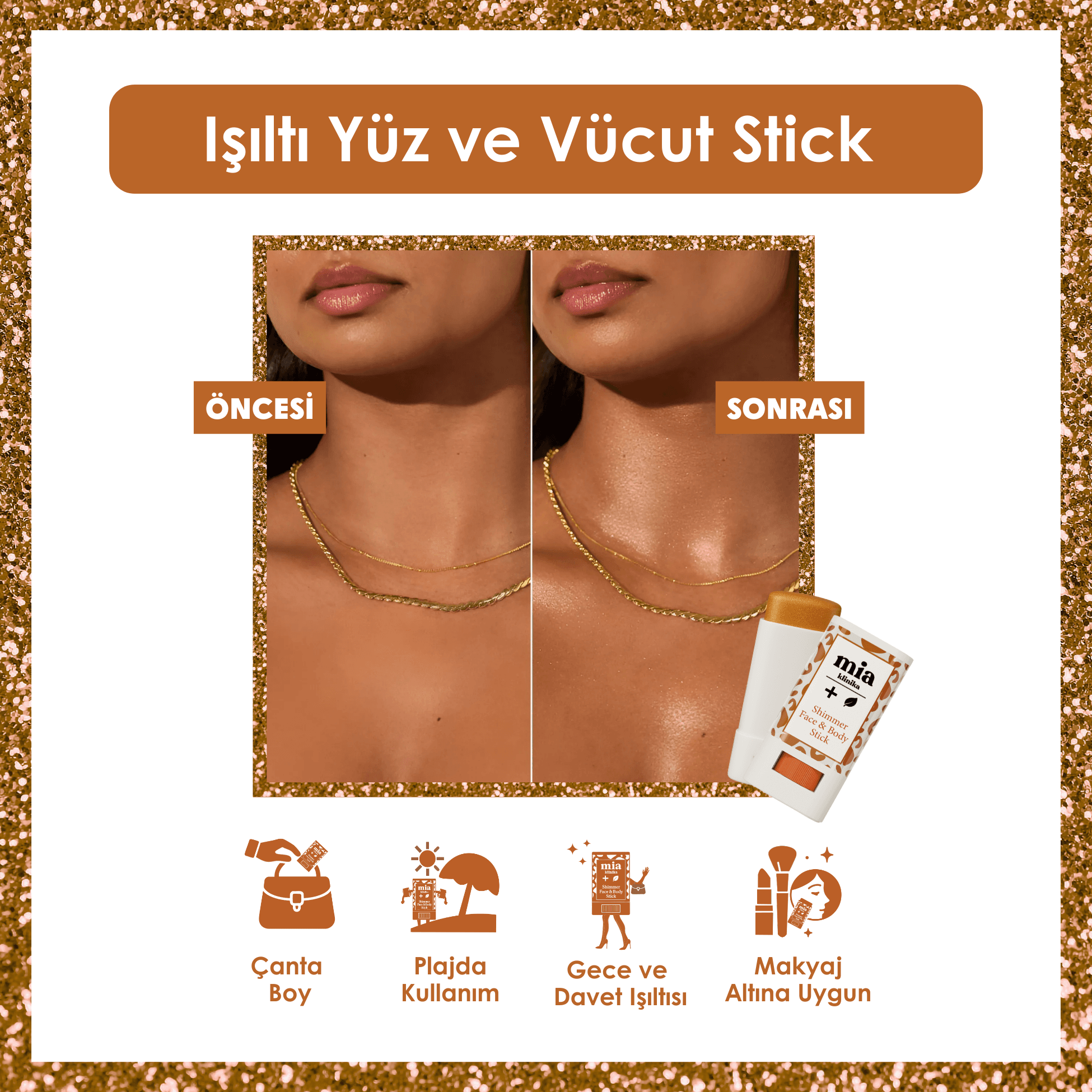 mia klinika Işıltılı Yüz ve Vücut Stick 