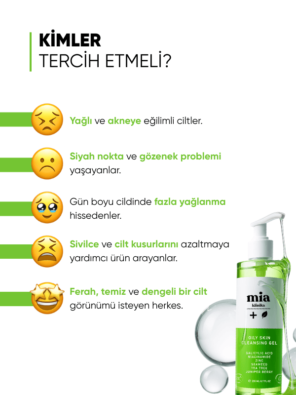 mia klinika Yağlı Ve Sivilceli Ciltler İçin Yüz Yıkama Jel
