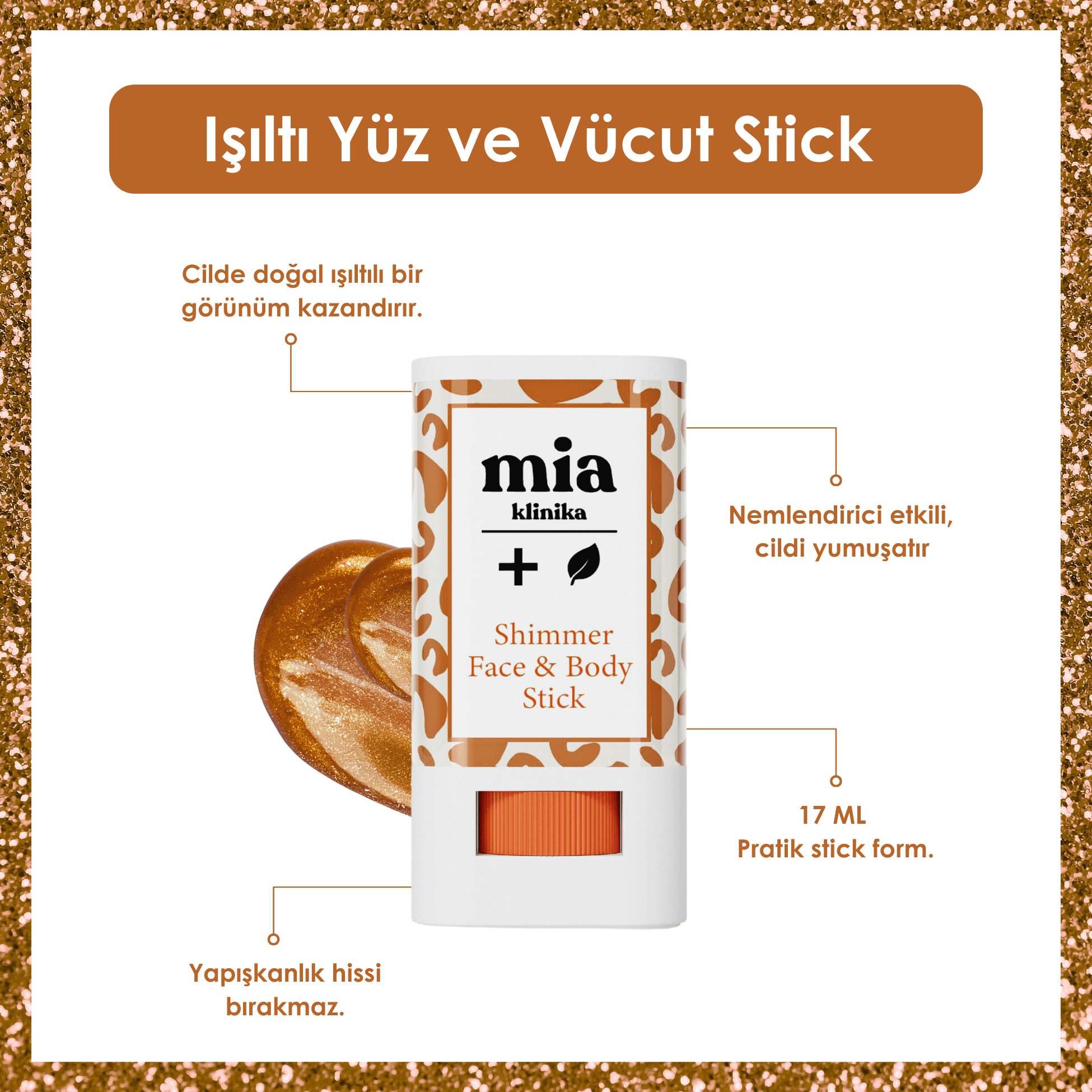 mia klinika Işıltılı Yüz ve Vücut Stick 