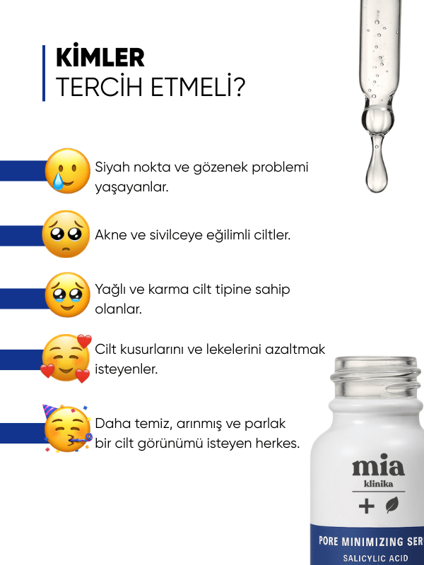 mia klinika Gözenek Siyah Nokta Sivilce Gidermeye Yardımcı Serum