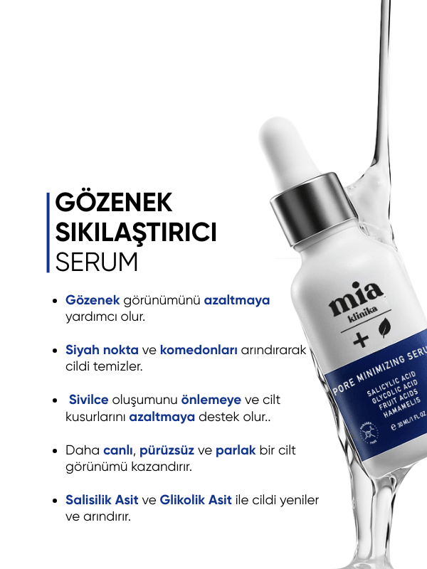 mia klinika Gözenek Siyah Nokta Sivilce Gidermeye Yardımcı Serum