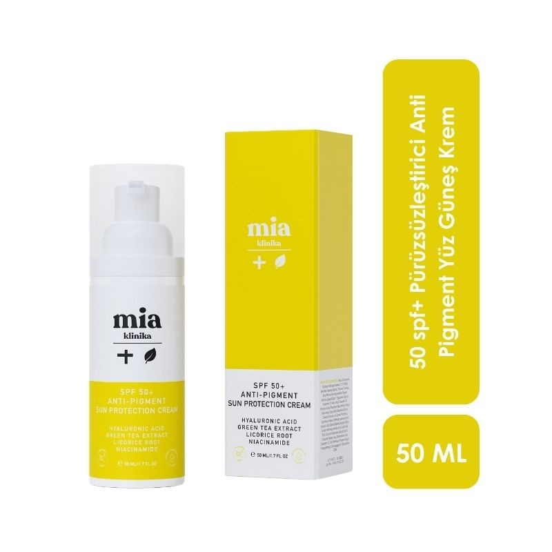 Mia Klinika 50 SPF+ Kırışıklık Ve Leke Karşıtı Anti-Pigment Yüz Güneş Kremi