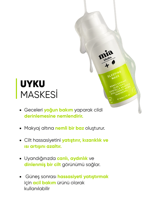 Mia Klinika Panthenol Bal ve Cicalı Hücre Yenileyici Leke, Kırışıklık Karşıtı Işıltı Veren Nemlendirici Yüz Maskesi