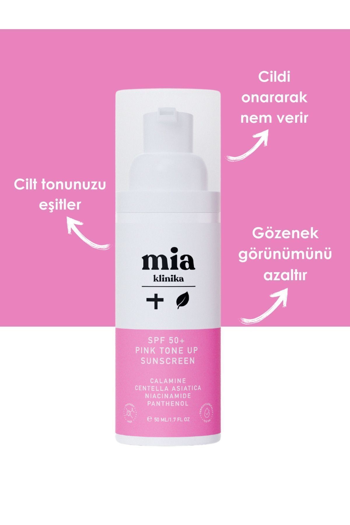 Spf 50 Pink Tone Up Ton Eşitleyici Pembe Yüz Güneş Kremi