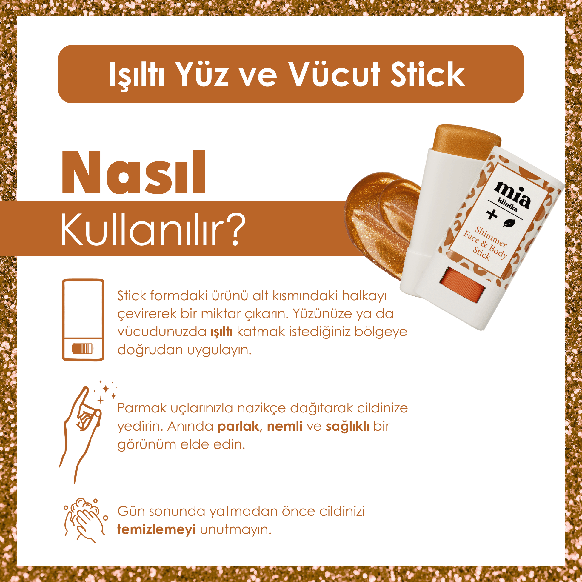 mia klinika Işıltılı Yüz ve Vücut Stick 