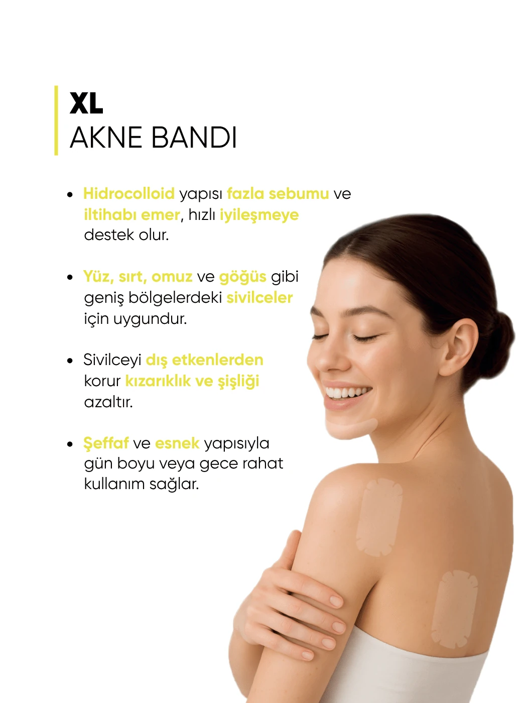 XL Yüz ve Vücut Akne Bandı
