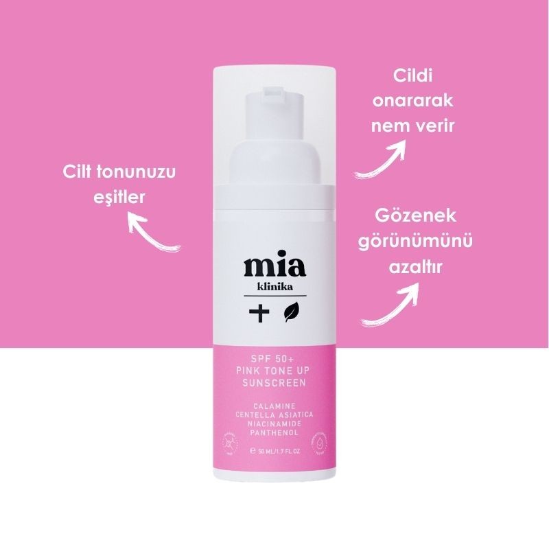 Mia Klinika Spf 50+ Pink Tone Up Ton Eşitleyici Pembe Yüz Güneş Kremi