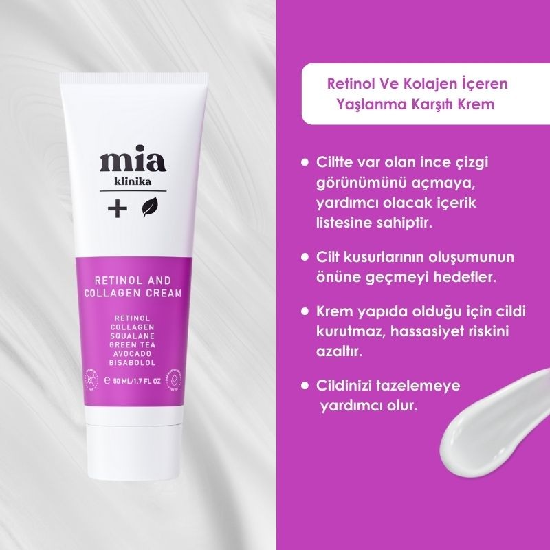 Mia Klinika Retinol ve Kolajen İçeren Yaşlanma Karşıtı Krem