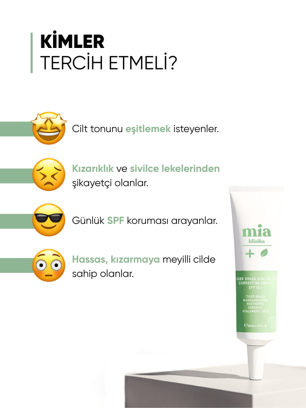 Mia Klinika Tiger Grass Ton Eşitleyici 50 SPF+ Cica Krem 30 ML