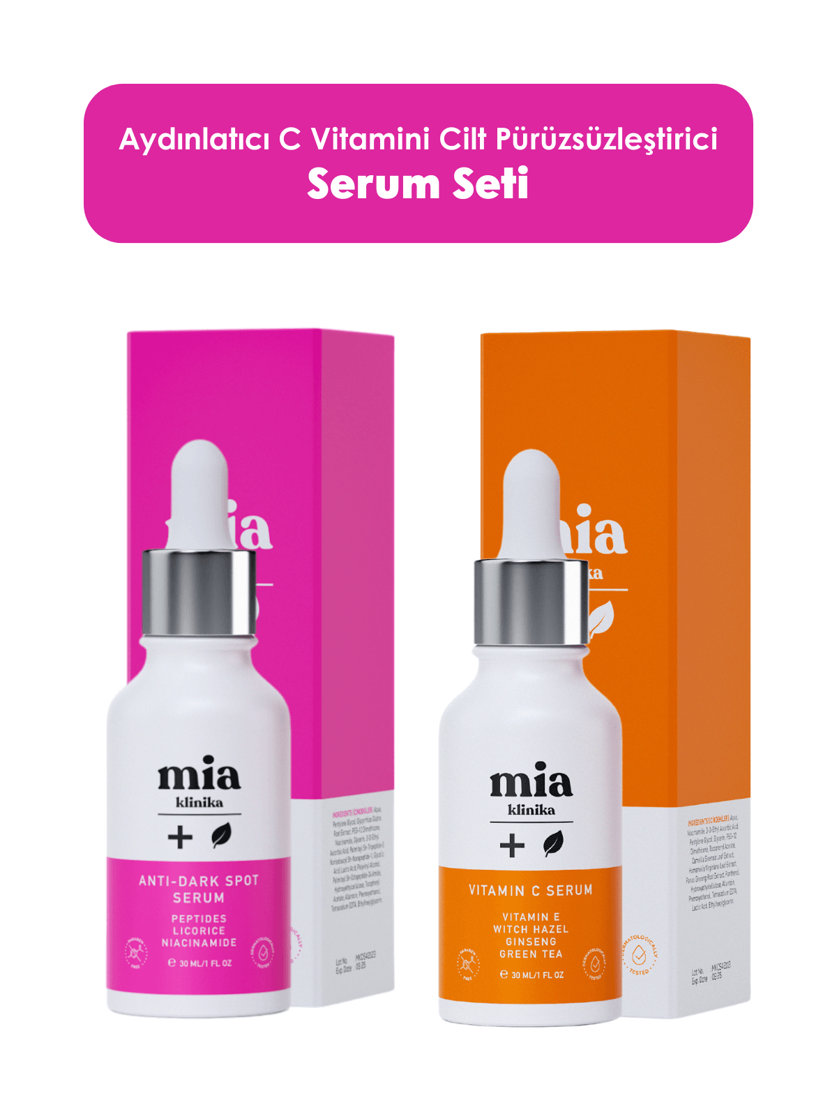 Aydınlatıcı C Vitamini + Leke Karşıtı Serum 2'li Set