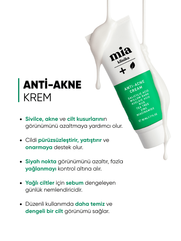 mia klinika Sivilce ve Akne Karşıtı Bariyer Güçlendirici Nemlendirici Krem