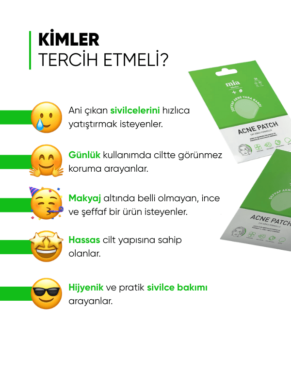 mia klinika Şeffaf Sivilce Akne Yara Bandı - 36 Adet