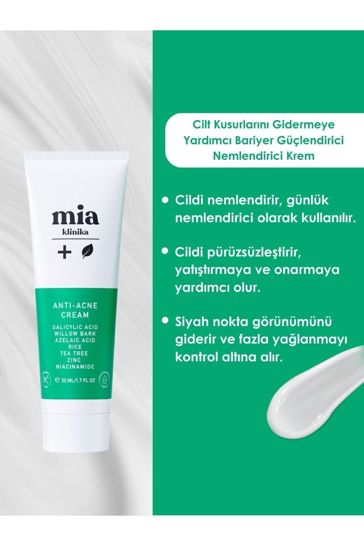 Sivilcegörünümünü Azaltan Yağlı Ciltler Için Bariyer Güçlendirici Nemlendirici Krem