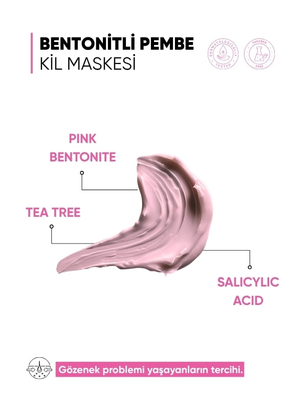 mia klinika Bentonitli Pembe Kil Maskesi 15 ML
