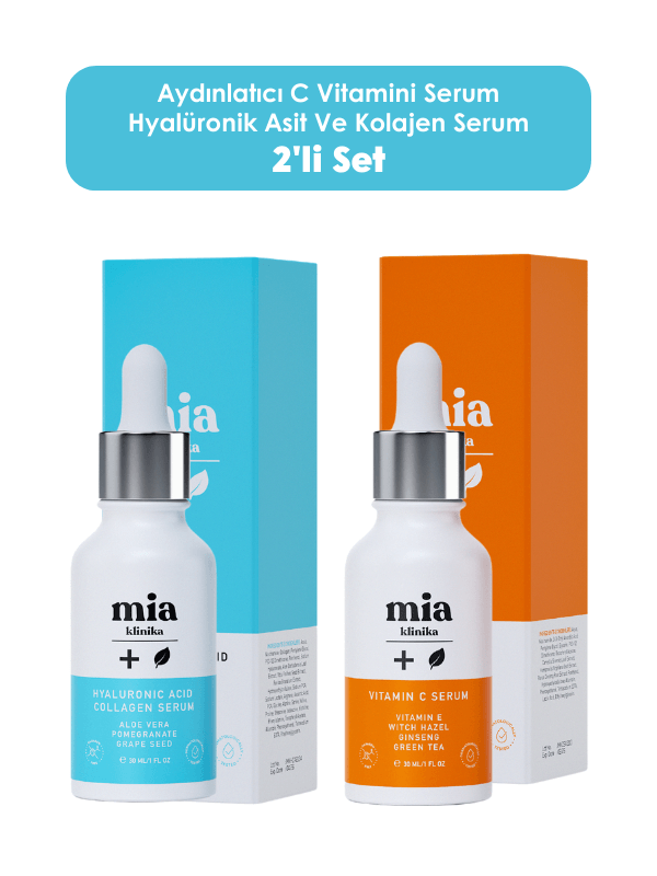 Mia Klinika Vitamin C Serum Hyaluronic Acid And Collagen Serum Set of 2