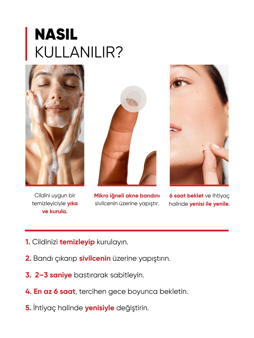 Mikro İğne Teknolojili Akne Bandı