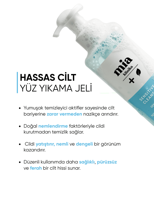 mia klinika Hassas ve Kuru Ciltler İçin Yüz Yıkama Jeli
