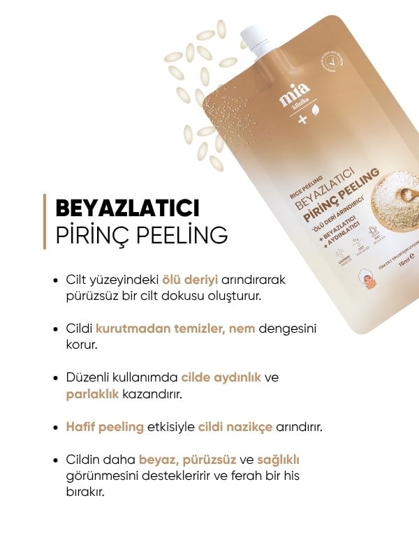 mia klinika Aydınlatıcı ve Beyazlatıcı Pirinç Peeling 15 ML