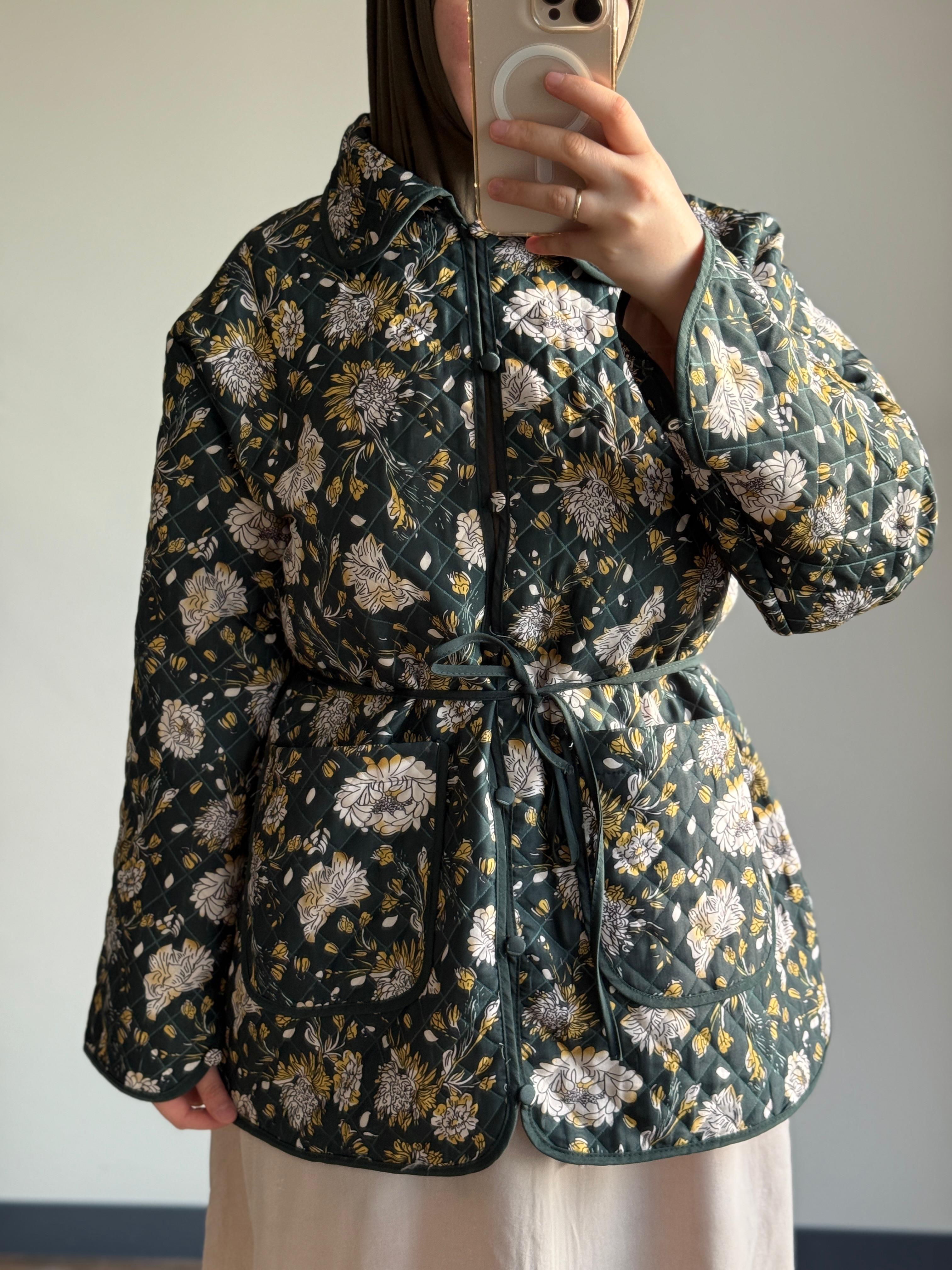 Purnia Kapitone Ceket 75cm - Karanfil
