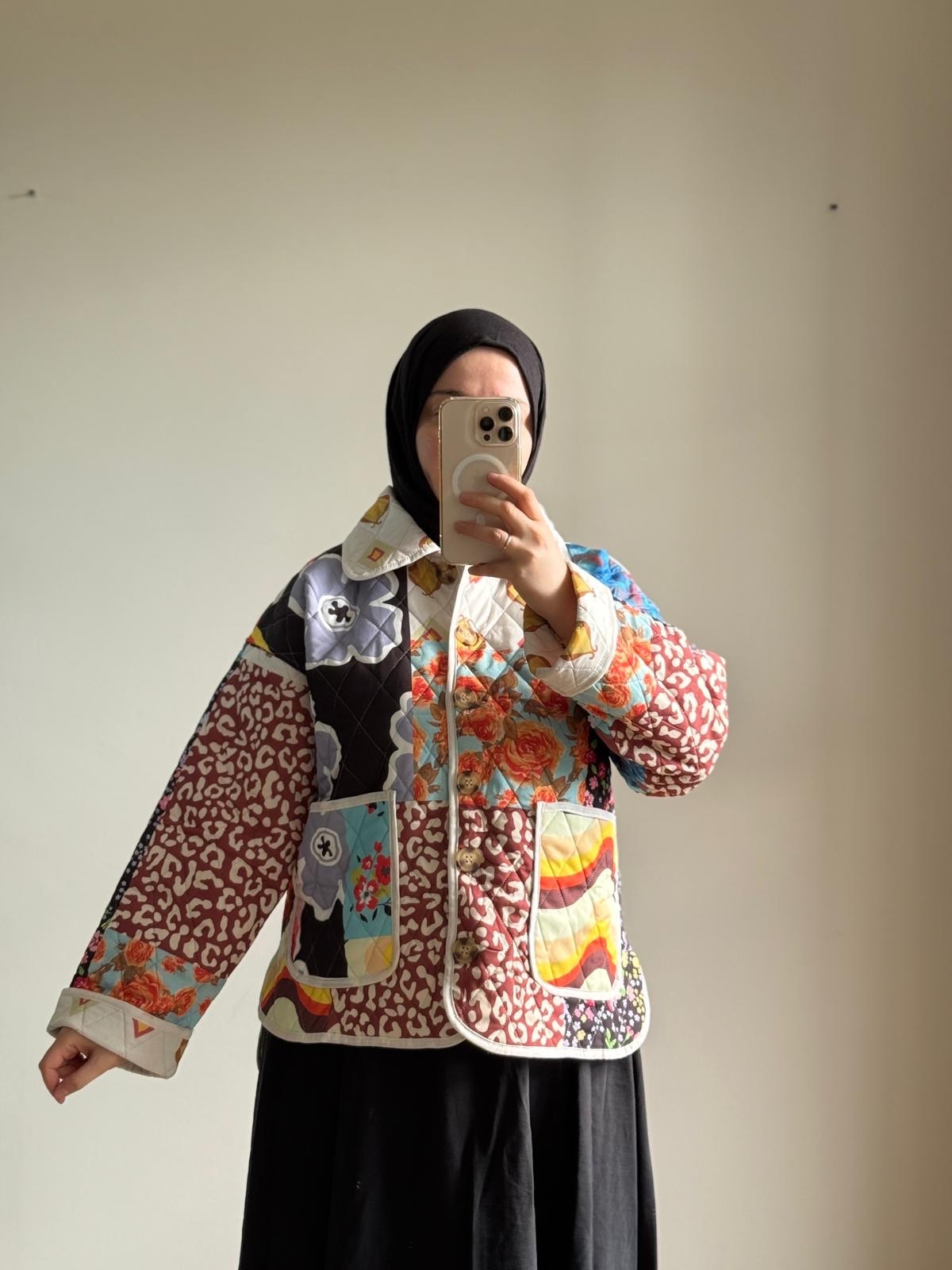 Caipur Kapitone Ceket - Patchwork