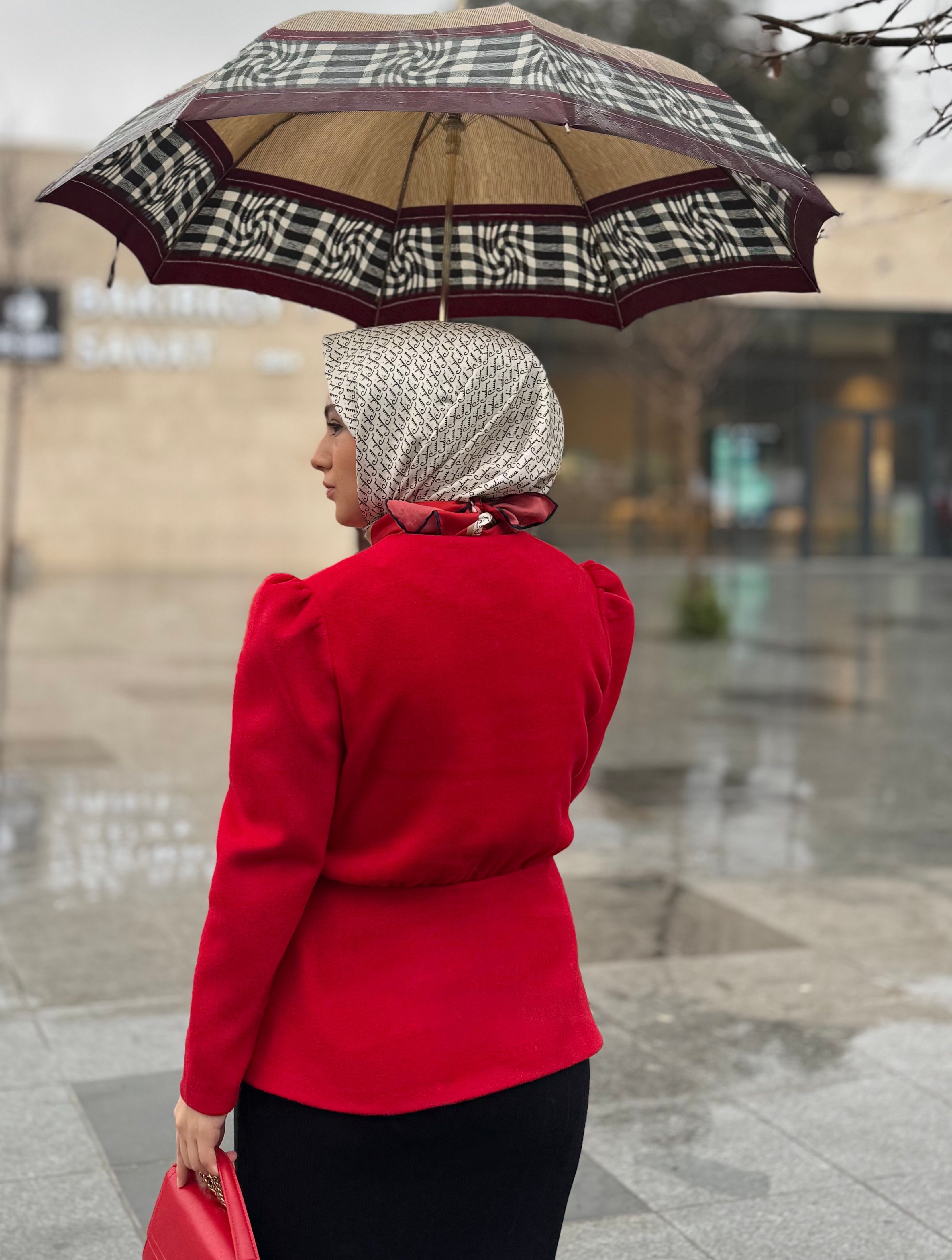 Anvelop Kırmızı Kaşe Ceket