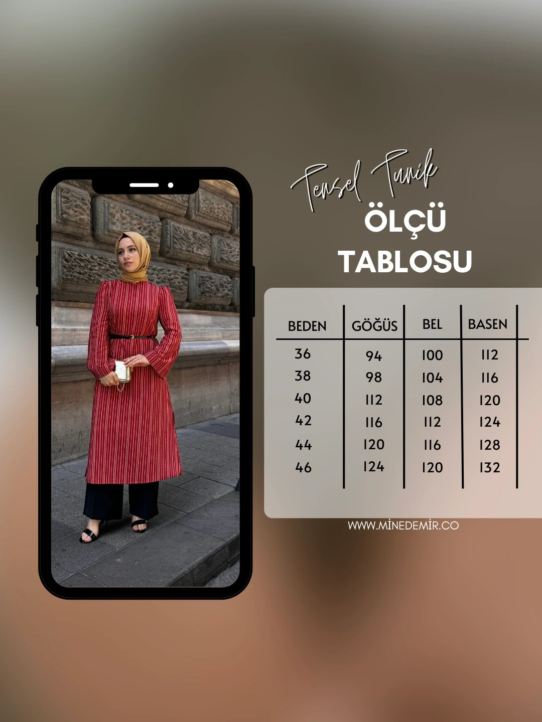 Desenli Yırtmaçlı Tensel Tunik