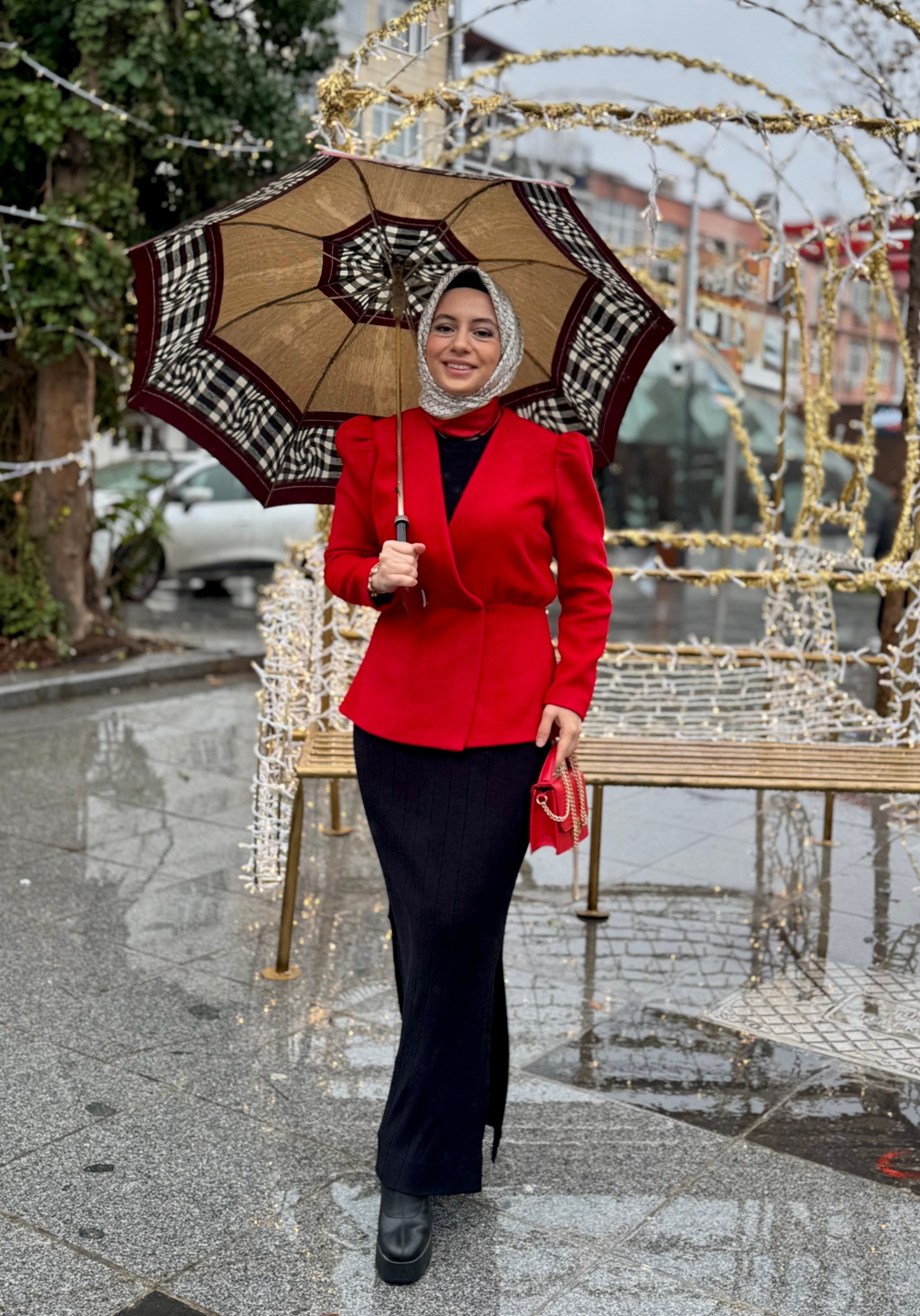 Anvelop Kırmızı Kaşe Ceket
