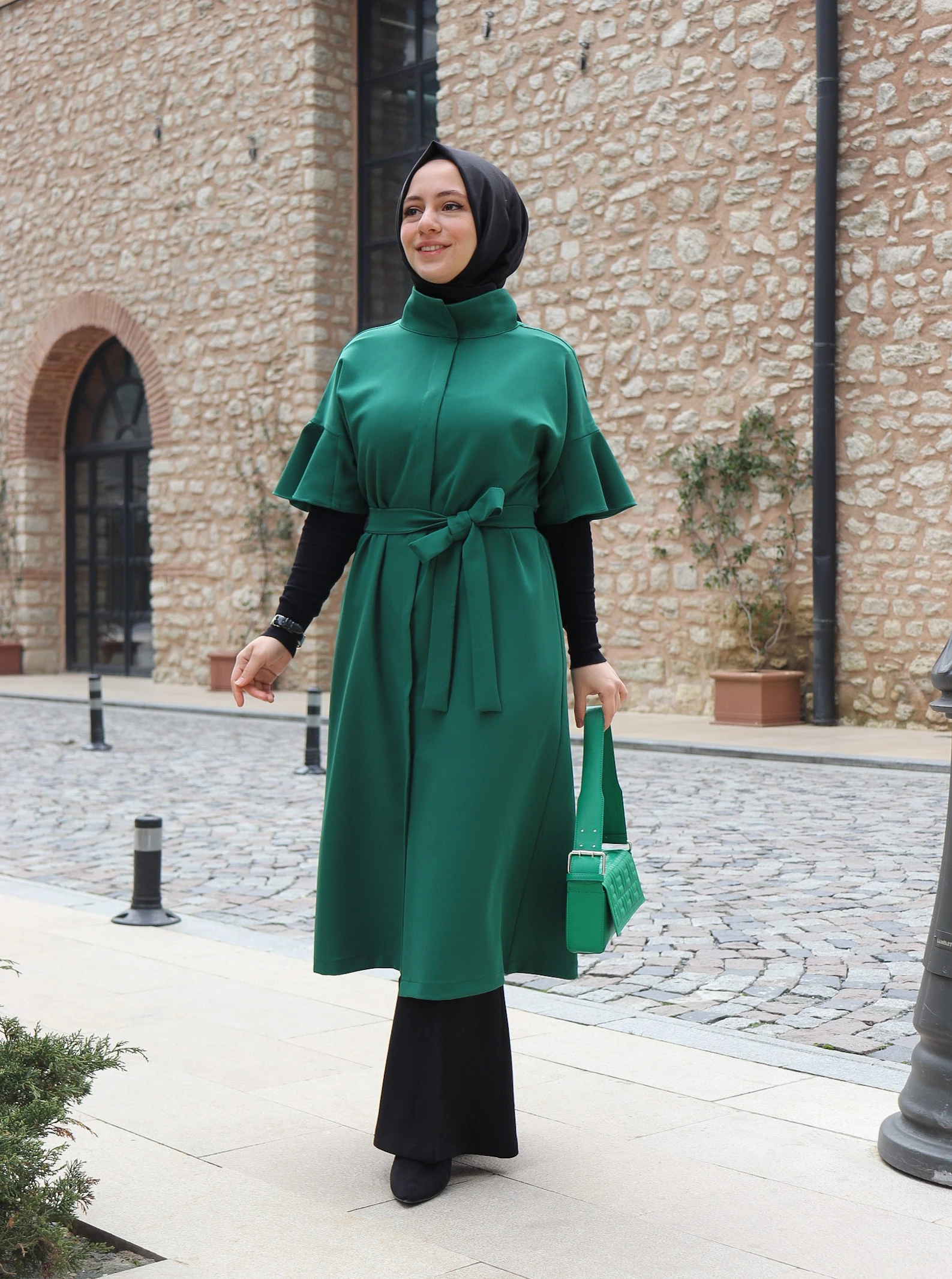 Volan Kollu Yelek - Benetton Yeşili