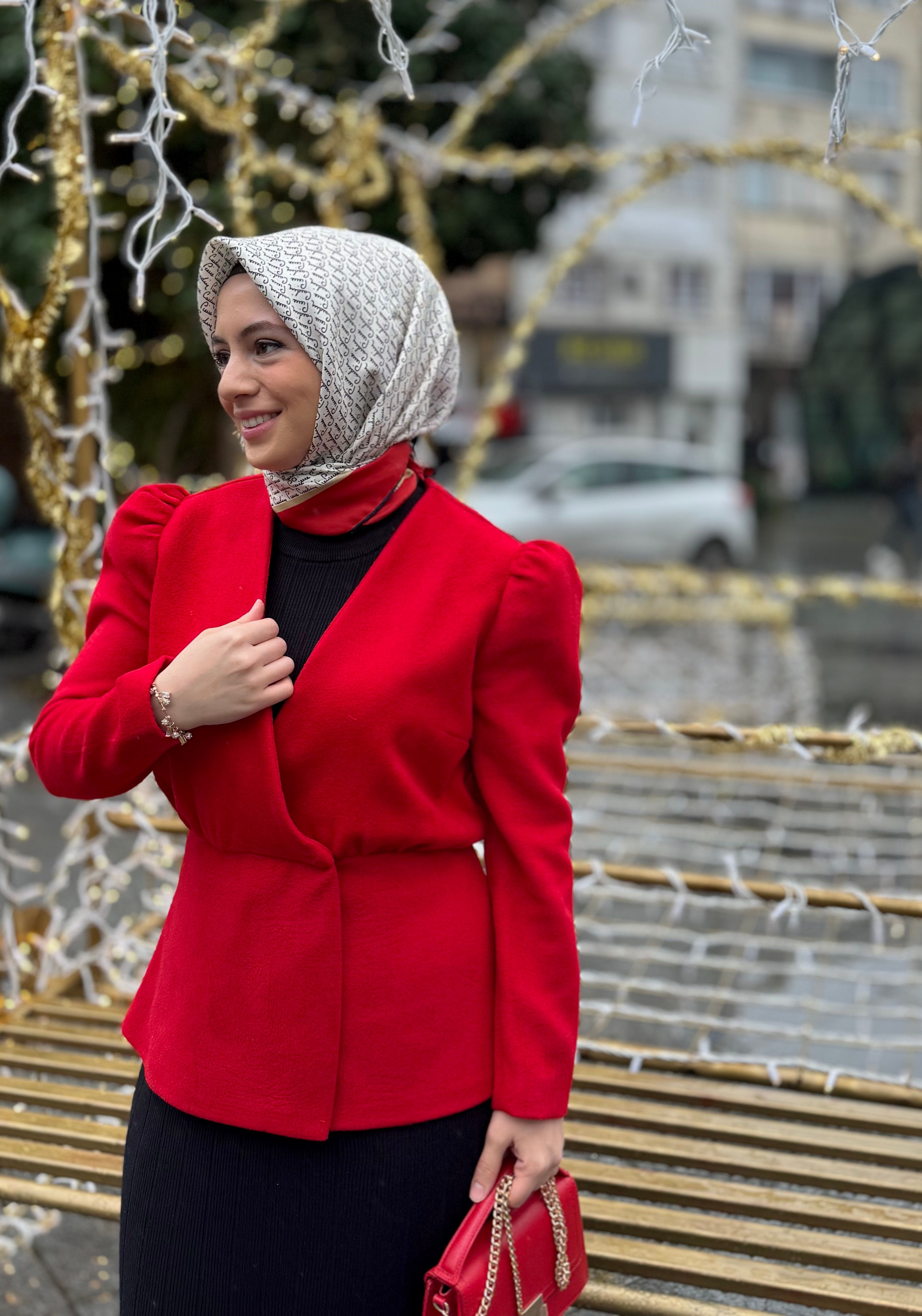 Anvelop Kırmızı Kaşe Ceket