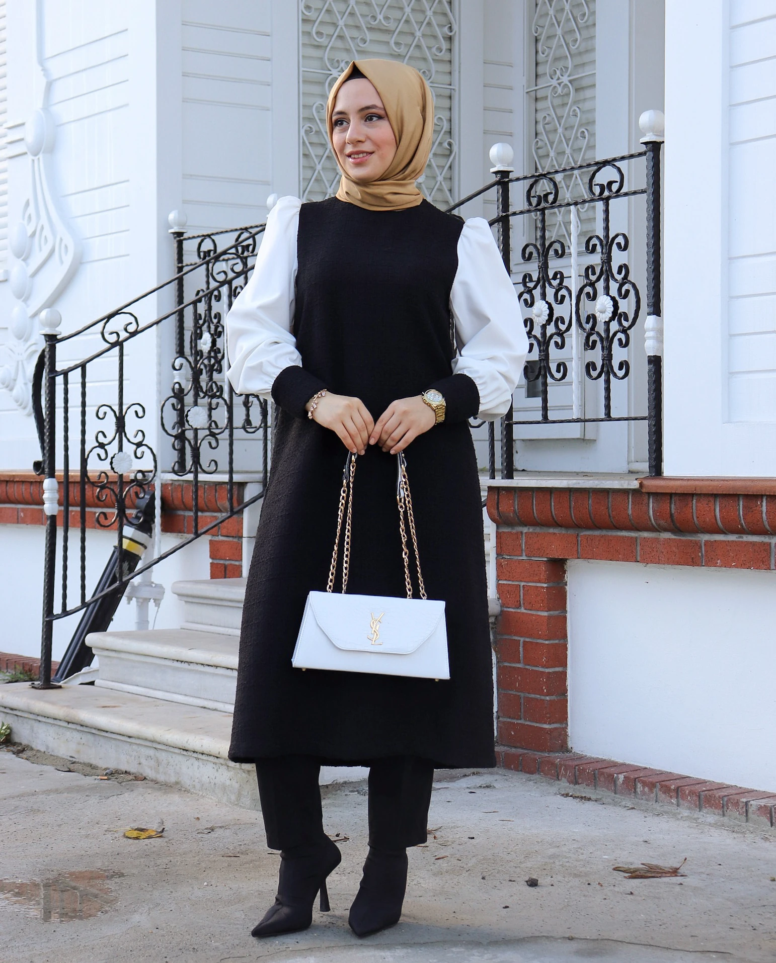 Tüvit Tunik - Siyah-Beyaz