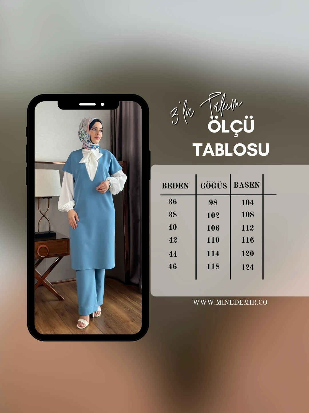 Üçlü Takım Gömlek-Tunik-Pantolon