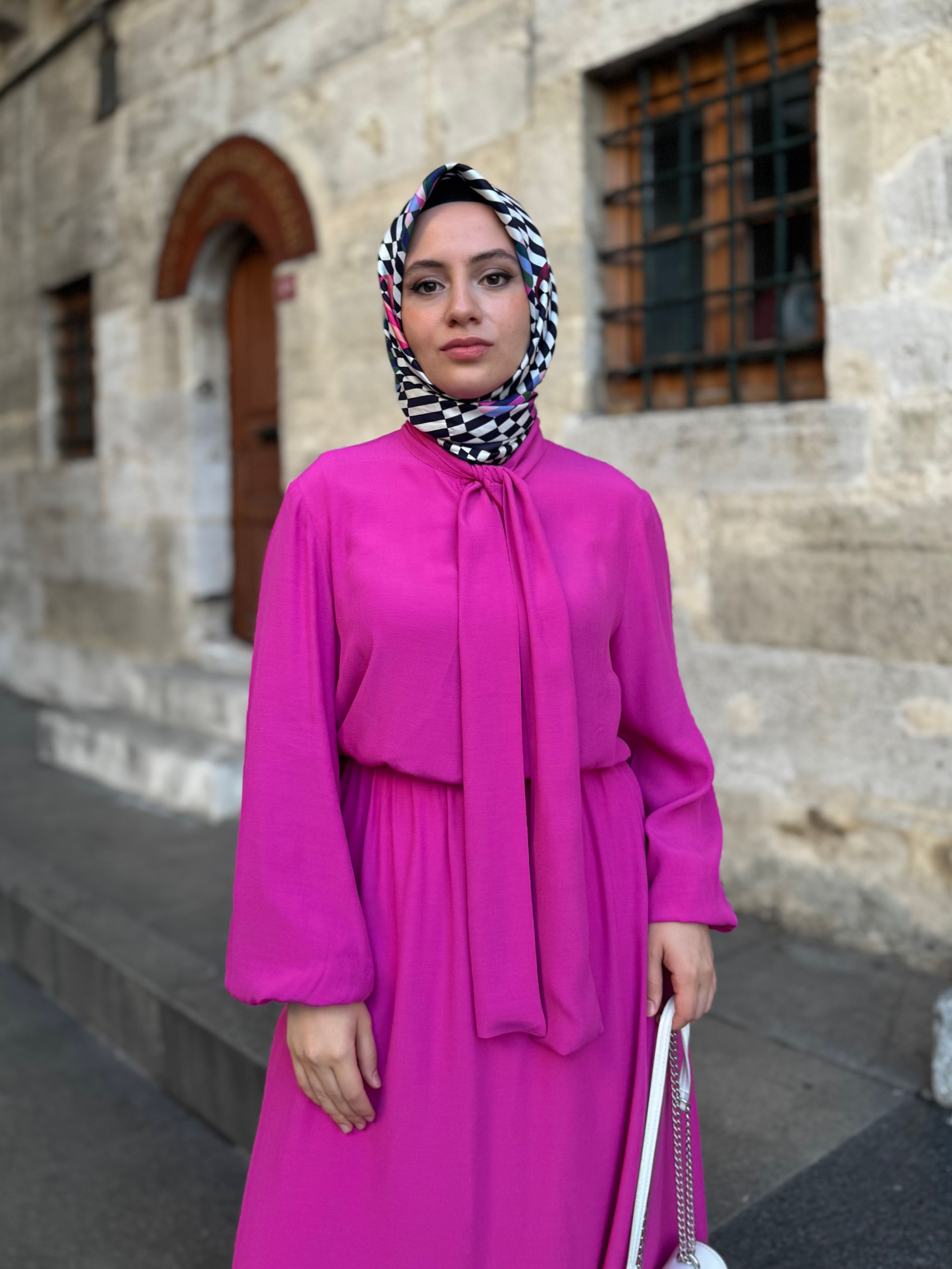 %100 Pamuklu Fularlı Tunik