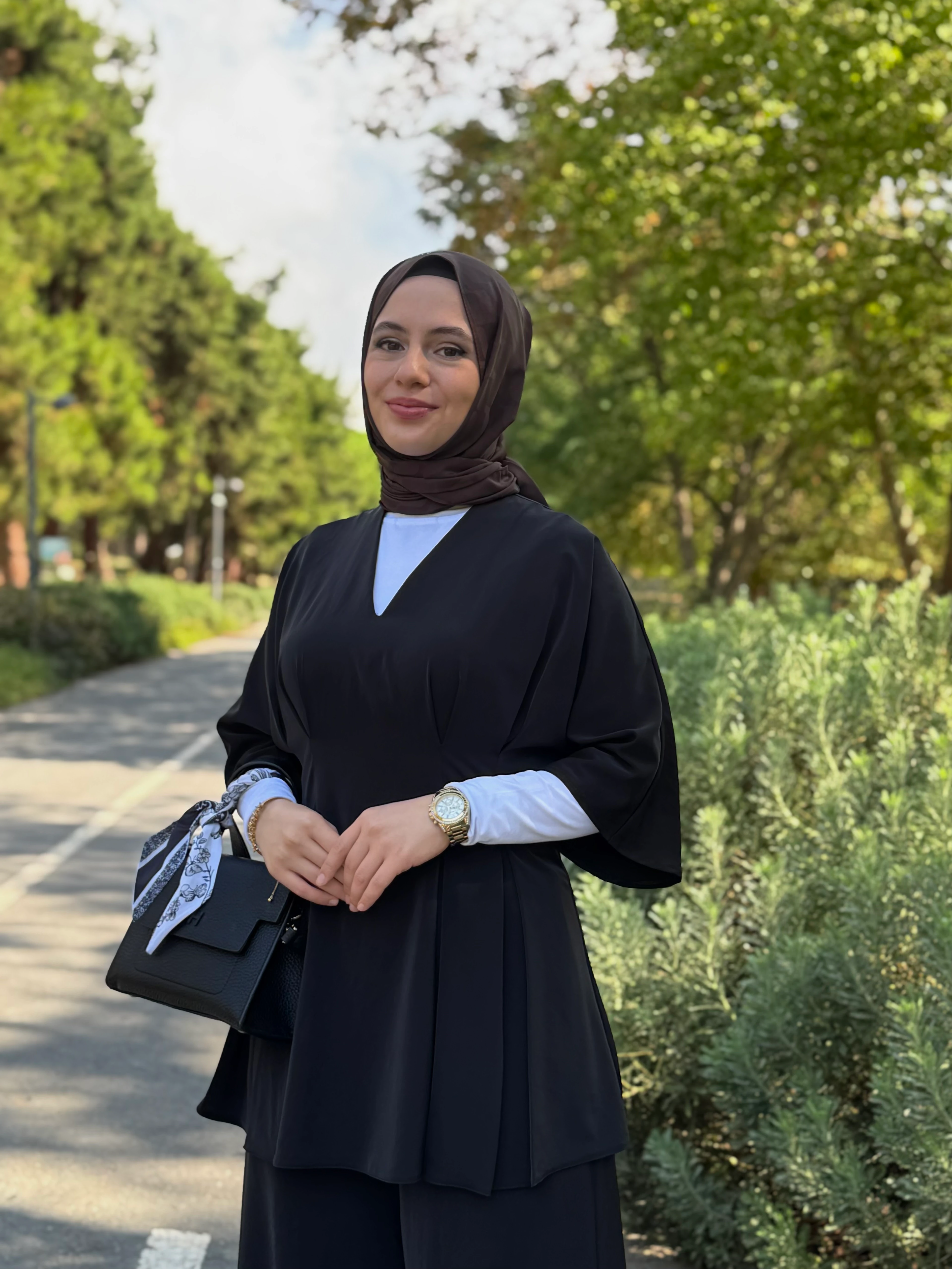 Pileli Tunik Bol Pantolon Takım