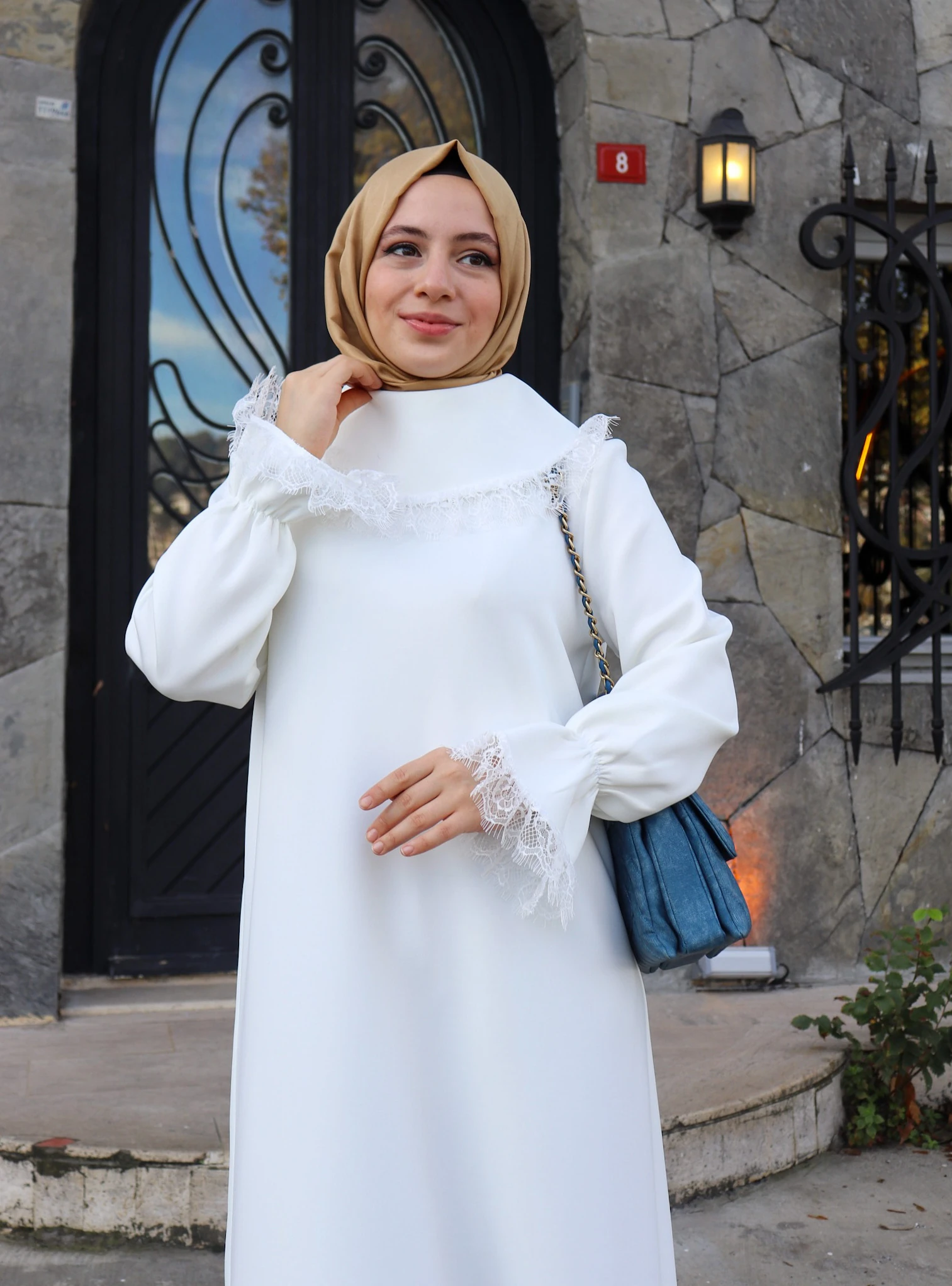 Devrik Yakalı Scuba Tunik Dantel Dty