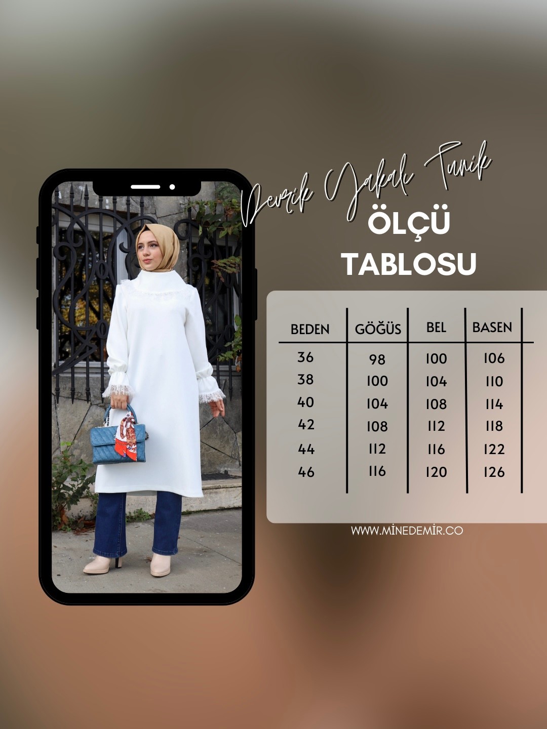 Devrik Yakalı Scuba Tunik Dantel Dty