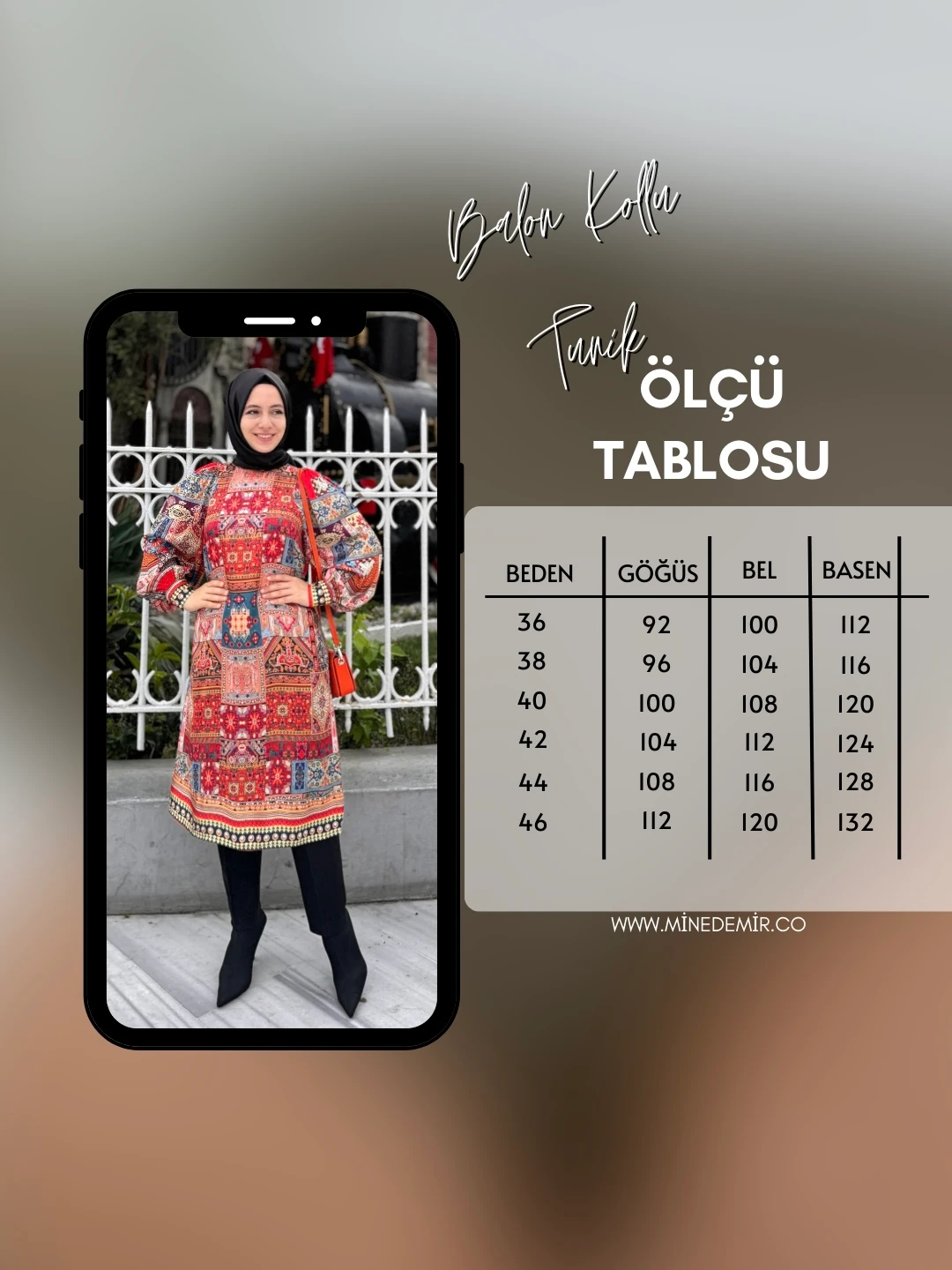 Etnik Desenli Balon Kollu Tunik