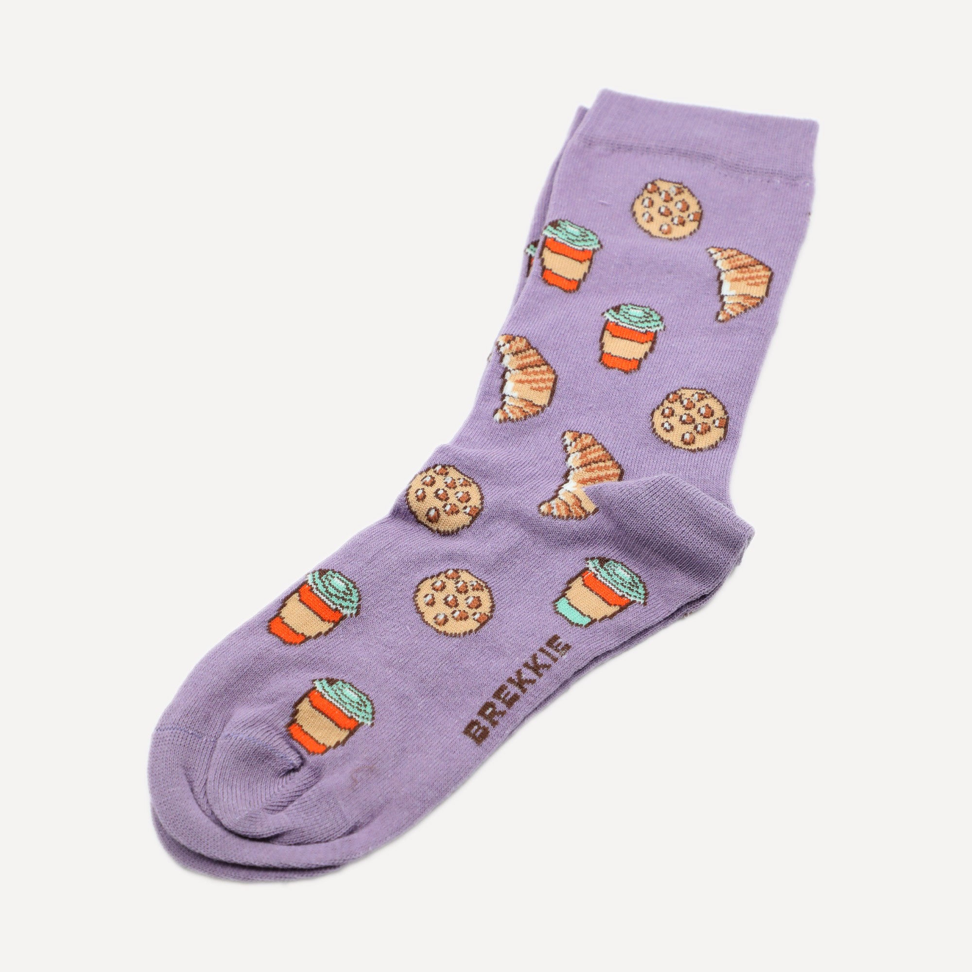 Purple Socks (Croissant Cookie Coffee Pattern)