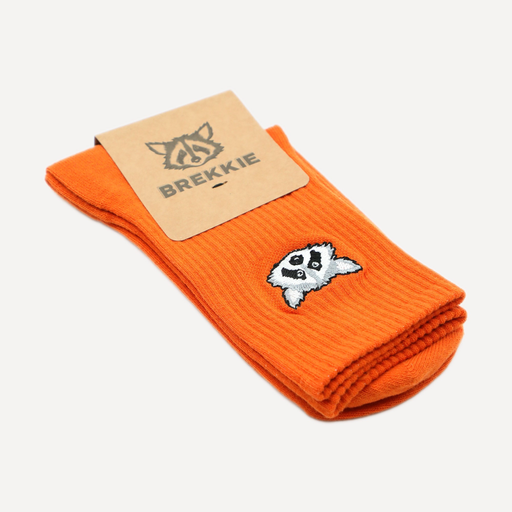 Raccoon Pattern Orange Socks